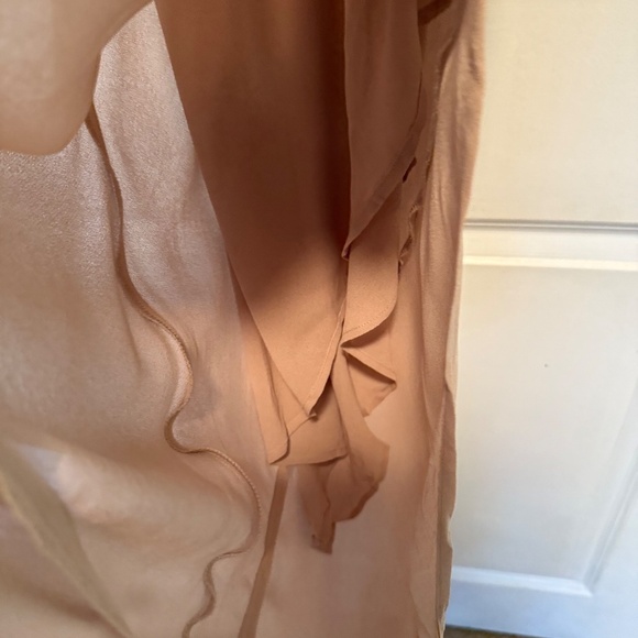 Reformation Ferrara Champagne Ruffle-Trimmed Crepe Maxi Dress Size 4 - Picture 12 of 15